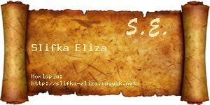Slifka Eliza névjegykártya